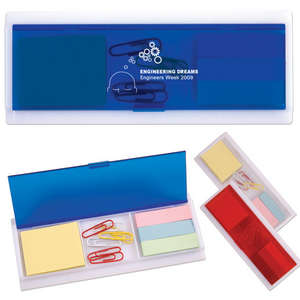 Custom Promotional Sticky Note and Paper Clip Ruler Case