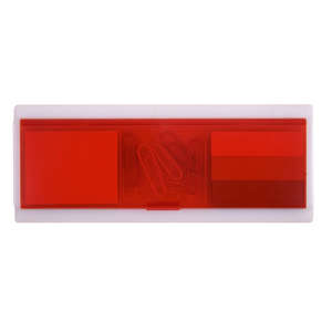 Sticky Note and Paper Clip Ruler Case Red