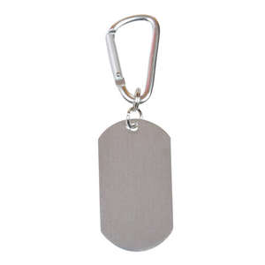 Dog Tag on Carabiner Silver