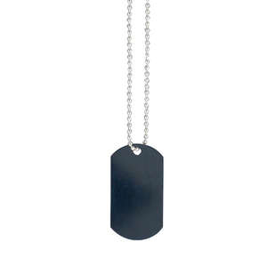 Dog Tag on Bead Chain Black
