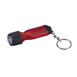 Mini Flashlight Tool Key Chain Red, Translucent