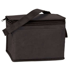 6 Pack Nonwoven Cooler Bag Black
