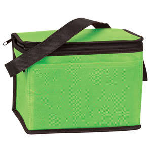 6 Pack Nonwoven Cooler Bag Green, Lime