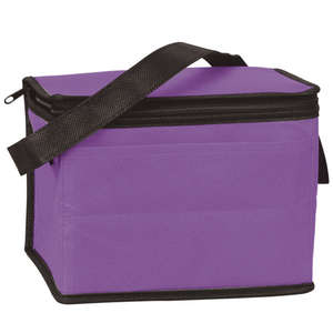 6 Pack Nonwoven Cooler Bag Purple