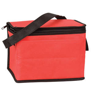 6 Pack Nonwoven Cooler Bag Red