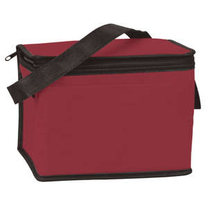 6 Pack Nonwoven Cooler Bag Burgundy