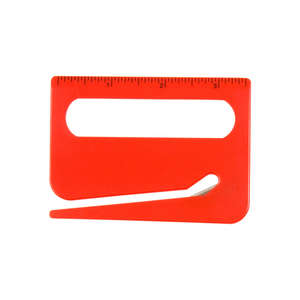 Letter Opener with Magnifier and Mini Ruler Red