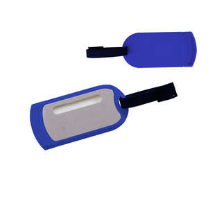 Plastic Slide-Card Luggage Tag Blue
