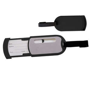 Plastic Slide-Card Luggage Tag Black