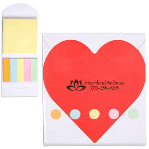 Custom Promotional Pocket Sticky Note Memo Book - Heart
