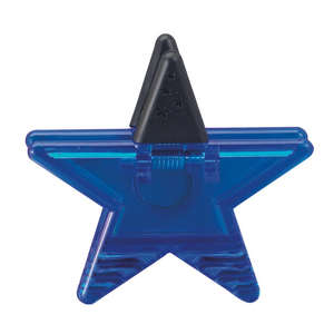 Star Magnetic Memo Clip Blue, Translucent