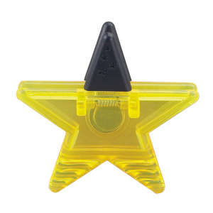 Star Magnetic Memo Clip Yellow, Translucent