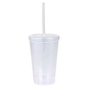 16 oz. Double Wall Bio-D Plastic Tumbler Clear
