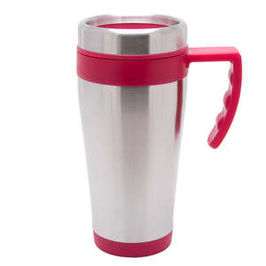 16 oz. Blue Bullet Mug Silver/Burgundy