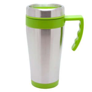 16 oz. Blue Bullet Mug Silver/Green, Lime