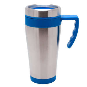 16 oz. Blue Bullet Mug Silver/Blue, Process