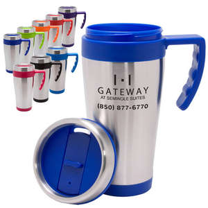 Custom Promotional 16 oz. Blue Bullet Mug