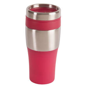 16 oz. Silver Streak Tumbler Silver/Burgundy