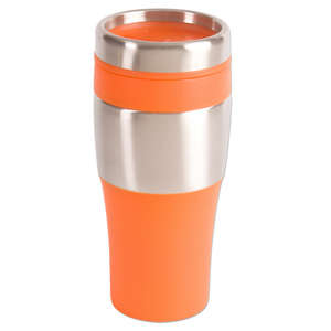16 oz. Silver Streak Tumbler Silver/Orange