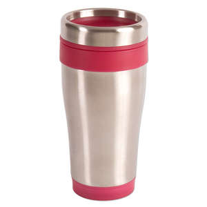 16 oz. Blue Monday Travel Tumbler Silver/Burgundy