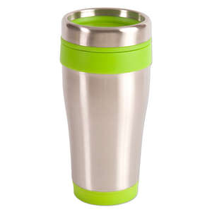 16 oz. Blue Monday Travel Tumbler Silver/Green, Lime