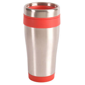 16 oz. Blue Monday Travel Tumbler Silver/Red