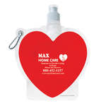 Promotional Water Bottles - HydroPouch 24 oz. Heart Collapsible Water Bottle