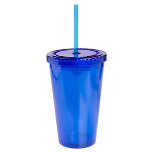 16 oz. Double Wall Cool Acrylic Tumbler Blue, Translucent