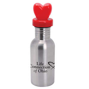17 oz. Stainless Bottle with Heart Lid 