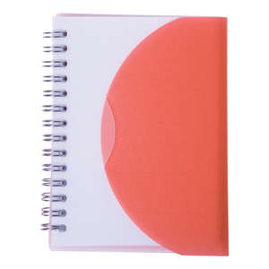 Medium Spiral Curve Notebook Red, Translucent