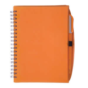 Spiral Notebook with Pen Orange, Translucent