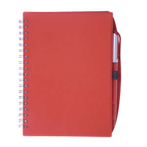 Spiral Notebook with Pen Red, Translucent