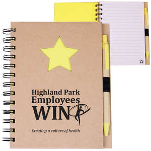 Custom Promotional EcoShapes Recycled Die Cut Notebook - Star