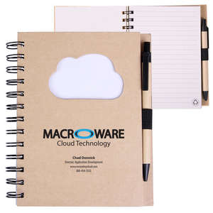 Custom Promotional EcoShapes Recycled Die Cut Notebook - Cloud