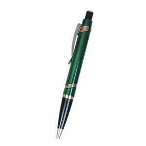 Metallic Ballpoint Click Pen with Black Grip Green