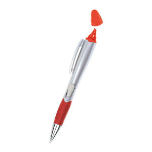 2-in-1 Pen Highlighter Silver/Red