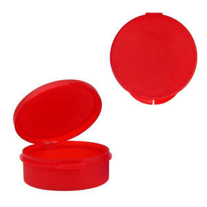 Single Compartment Plastic Pill Case Red, Translucent