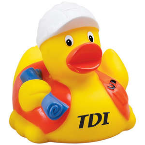 Custom Promotional Construction Worker Rubber Duck