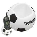 Imprinted Sport & Outdoor Stress Balls - Soccer Cell Phone Holder Stress Ball