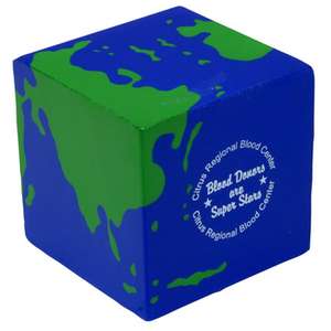 Custom Promotional Earth Cube Stress Ball