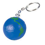 Custom Stress Reliever Keychains - Globe Stress Reliever Key Chain