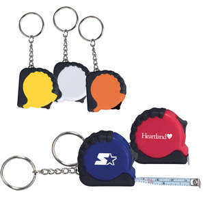 Custom Promotional 3-1/4 Ft. Mini Grip Tape Measure Key Chain