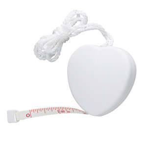 5 Ft. Heart Tape Measure with Neck Strap White