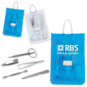 Custom Promotional Translucent 5-Piece Manicure Pouch