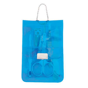 Translucent 5-Piece Manicure Pouch Blue, Translucent