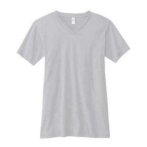 Canvas Unisex 4.2 oz V-Neck Jersey T-Shirt - Dark/All Silver