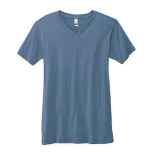 Canvas Unisex 4.2 oz V-Neck Jersey T-Shirt - Dark/All Blue, Steel
