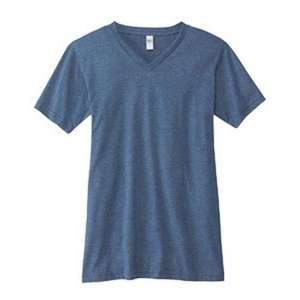 Canvas Unisex 4.2 oz V-Neck Jersey T-Shirt - Dark/All Blue, Heathered Navy
