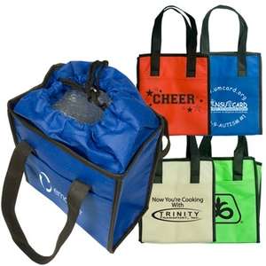 Custom Promotional Non-Woven Drawstring Lunch Tote - 80G SM