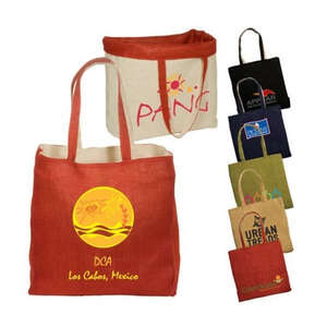Custom Promotional Reversible Jute/Cotton Tote